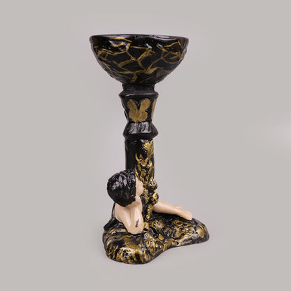 Royal Cherub Candle Holder - Black & Gold Collection