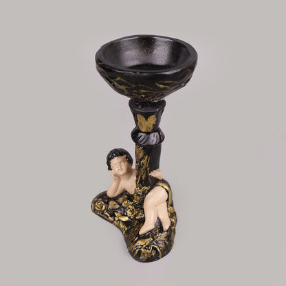 Royal Cherub Candle Holder - Black & Gold Collection