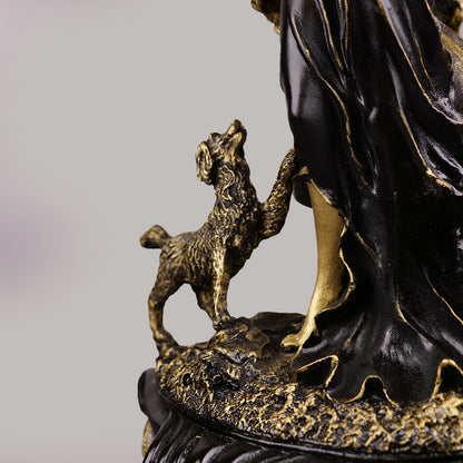 Royal Baroque Maiden Candelabra - Black & Gold Collection