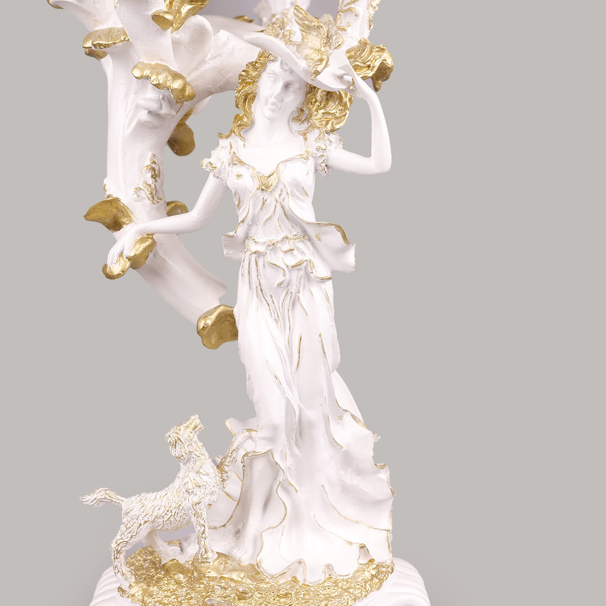 Royal Baroque Maiden Candelabra - White & Gold Collection