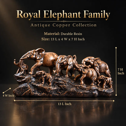Royal Elephant Family - Antique Copper Collection