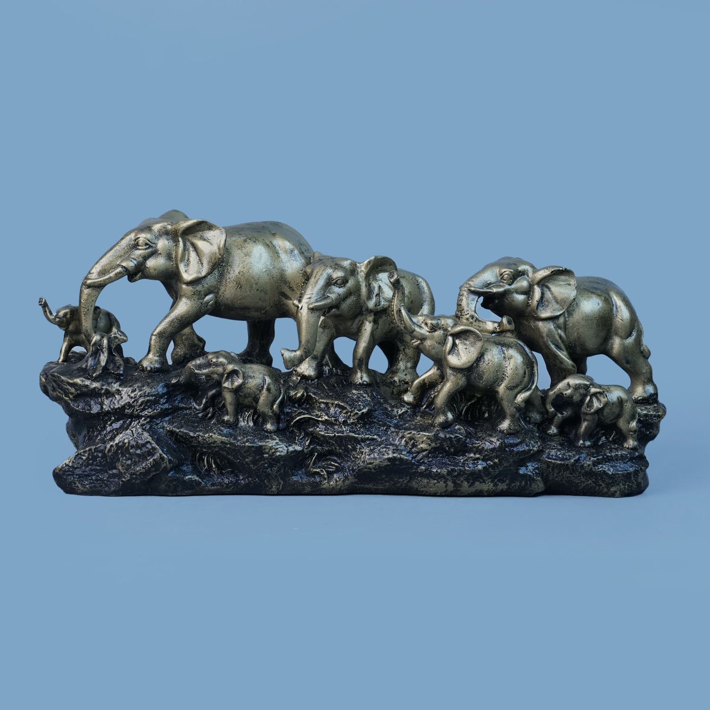 Royal Elephant Family - Antique Brass Collection