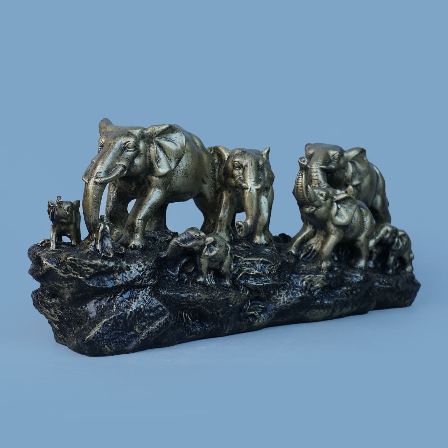 Royal Elephant Family - Antique Brass Collection