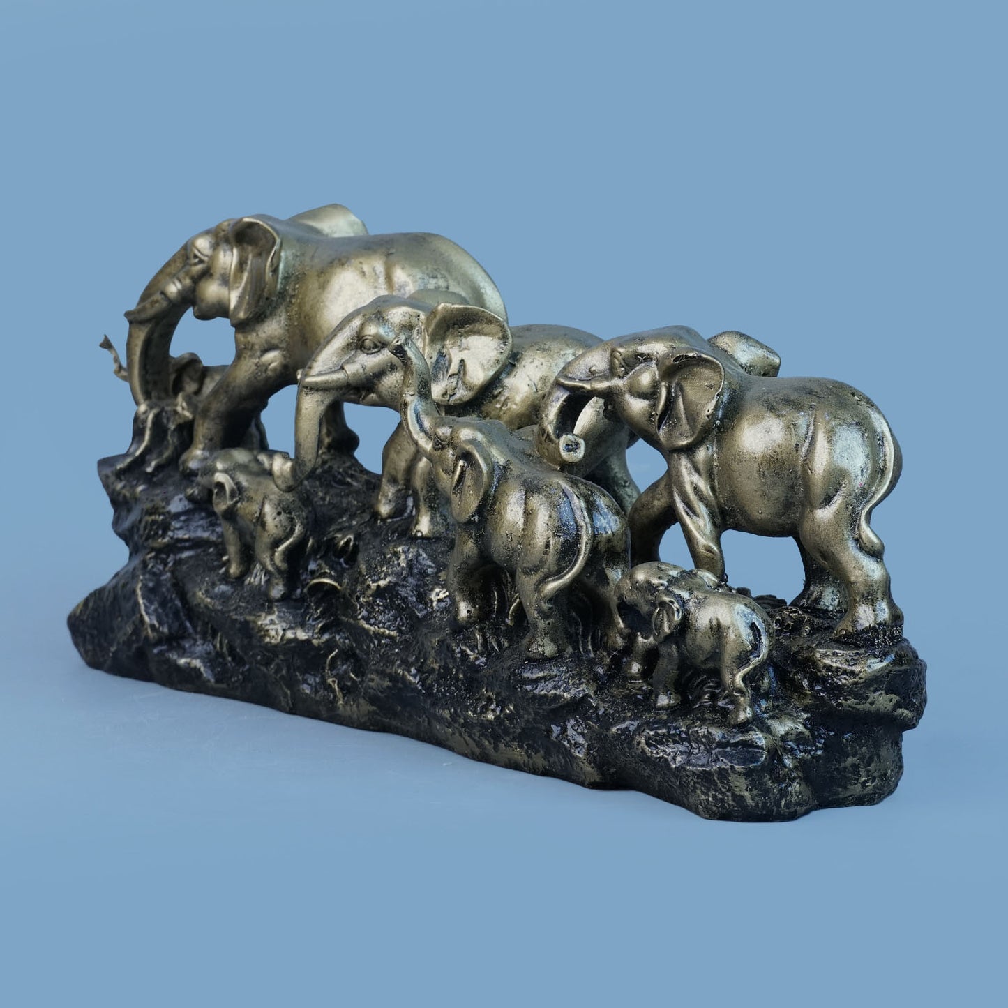Royal Elephant Family - Antique Brass Collection