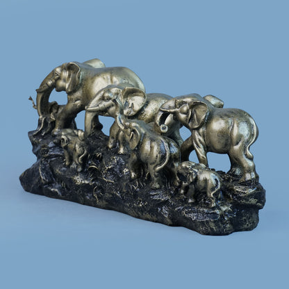 Royal Elephant Family - Antique Brass Collection