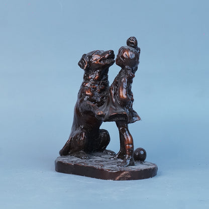 Royal Joyful Companions Dog & Girl - Copper Collection
