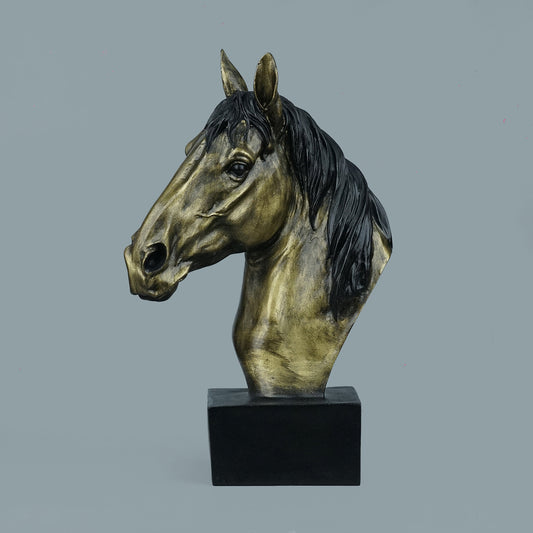 Horse Head Decor Statue-balck antique brass