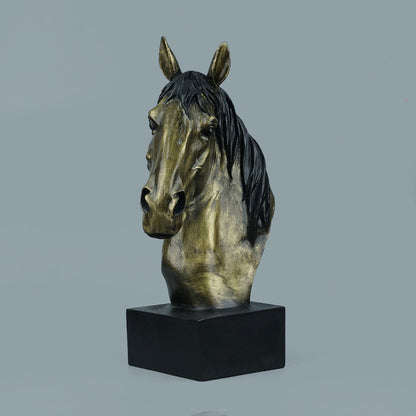 Horse Head Decor Statue - Black Antique Brass