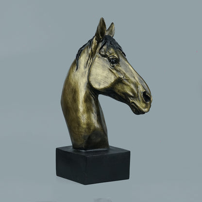 Horse Head Decor Statue - Black Antique Brass