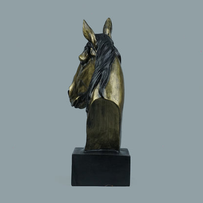 Horse Head Decor Statue - Black Antique Brass