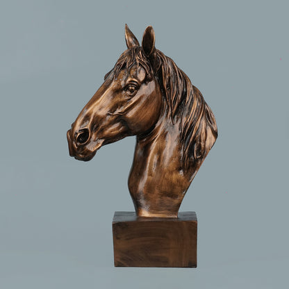 Horse Head Decor Statue-antique copper