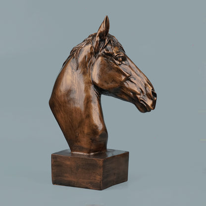 Horse Head Decor Statue-antique copper