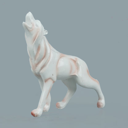Howling Wolf Decor Statue-white