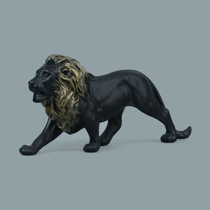 Majestic Stalking Lion Decor Statue-balck