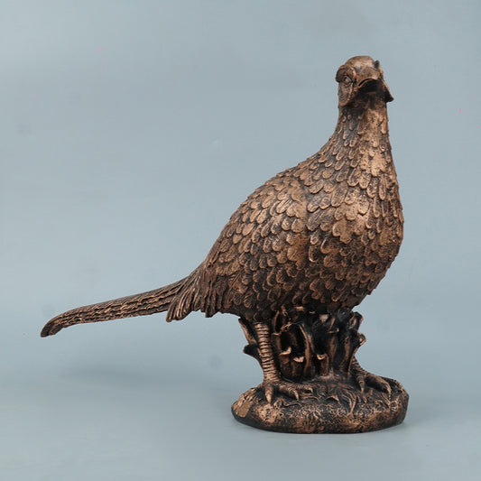 Pheasant Bird Decor Statue-antique copper