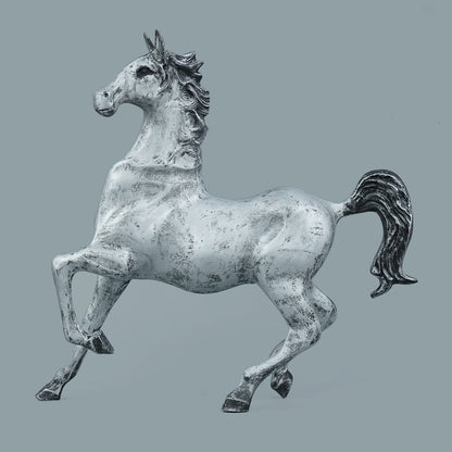 Dynamic Galloping Horse Decor Statue - Antique Silver