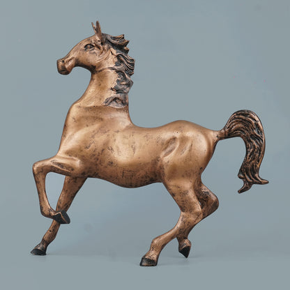 Dynamic Galloping Horse Decor Statue - Antique Copper