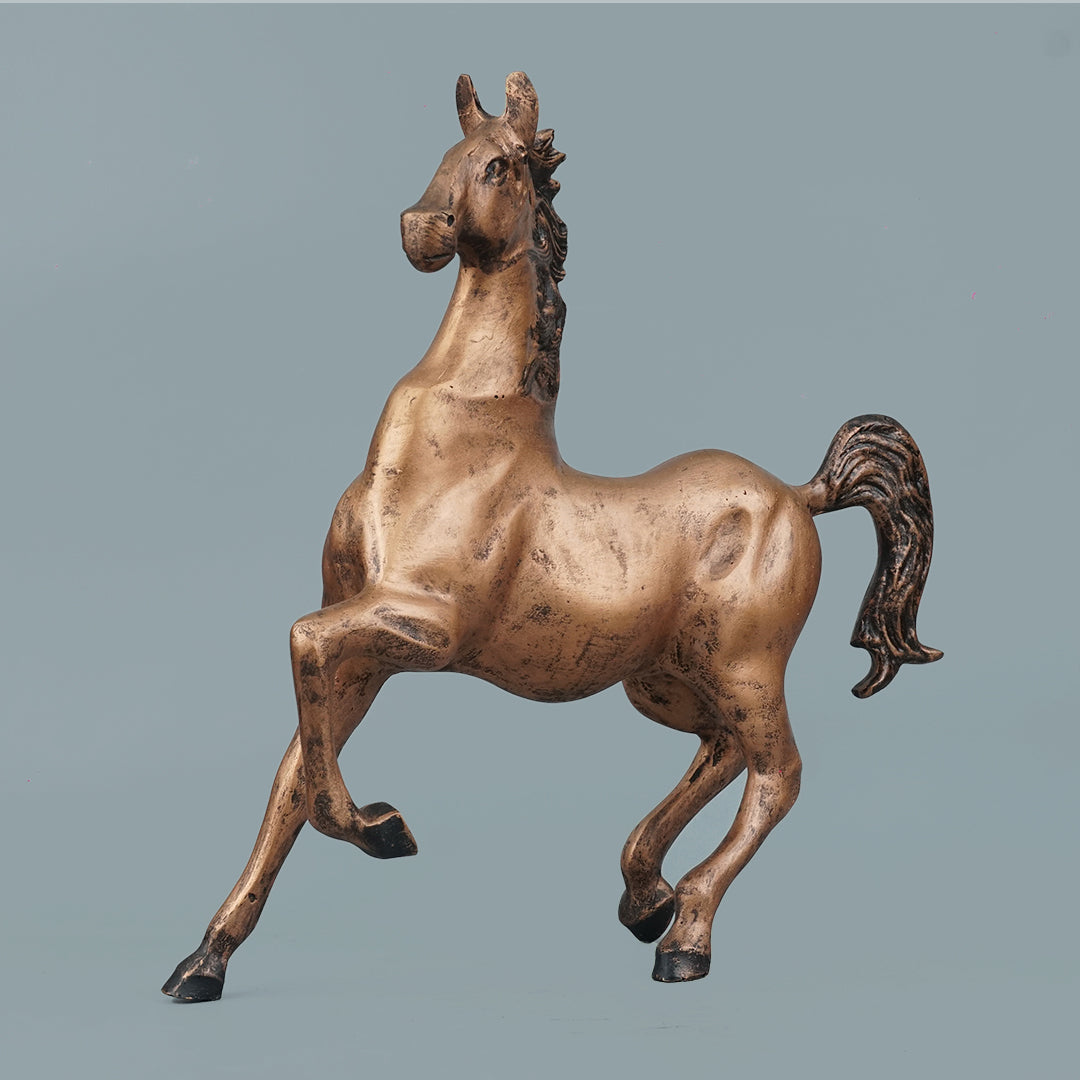 Dynamic Galloping Horse Decor Statue - Antique Copper