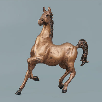 Dynamic Galloping Horse Decor Statue - Antique Copper