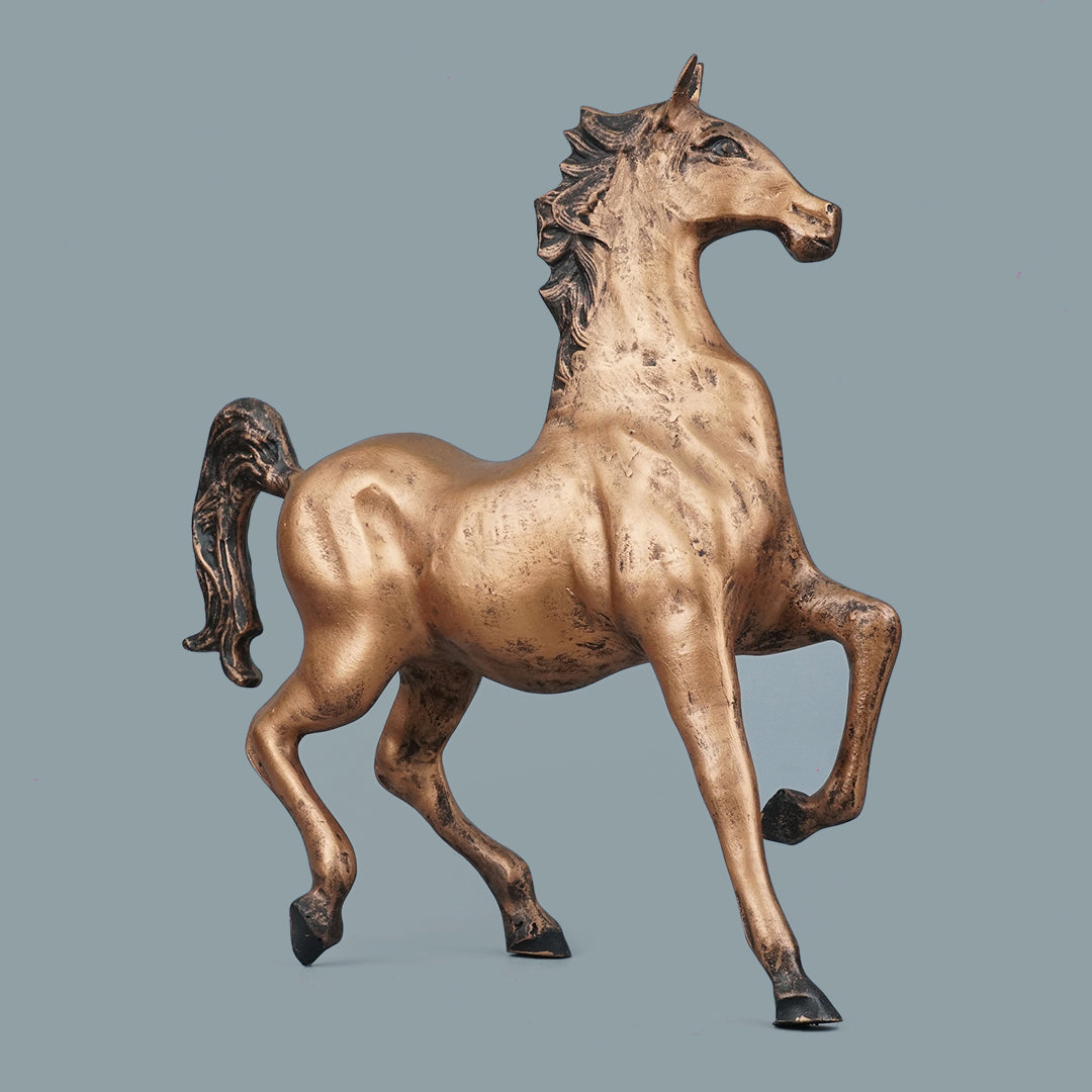 Dynamic Galloping Horse Decor Statue - Antique Copper
