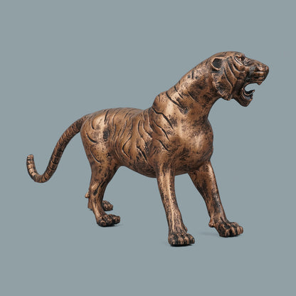 Copper Stalking Feline Decor Statue