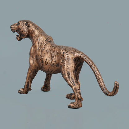 Copper Stalking Feline Decor Statue