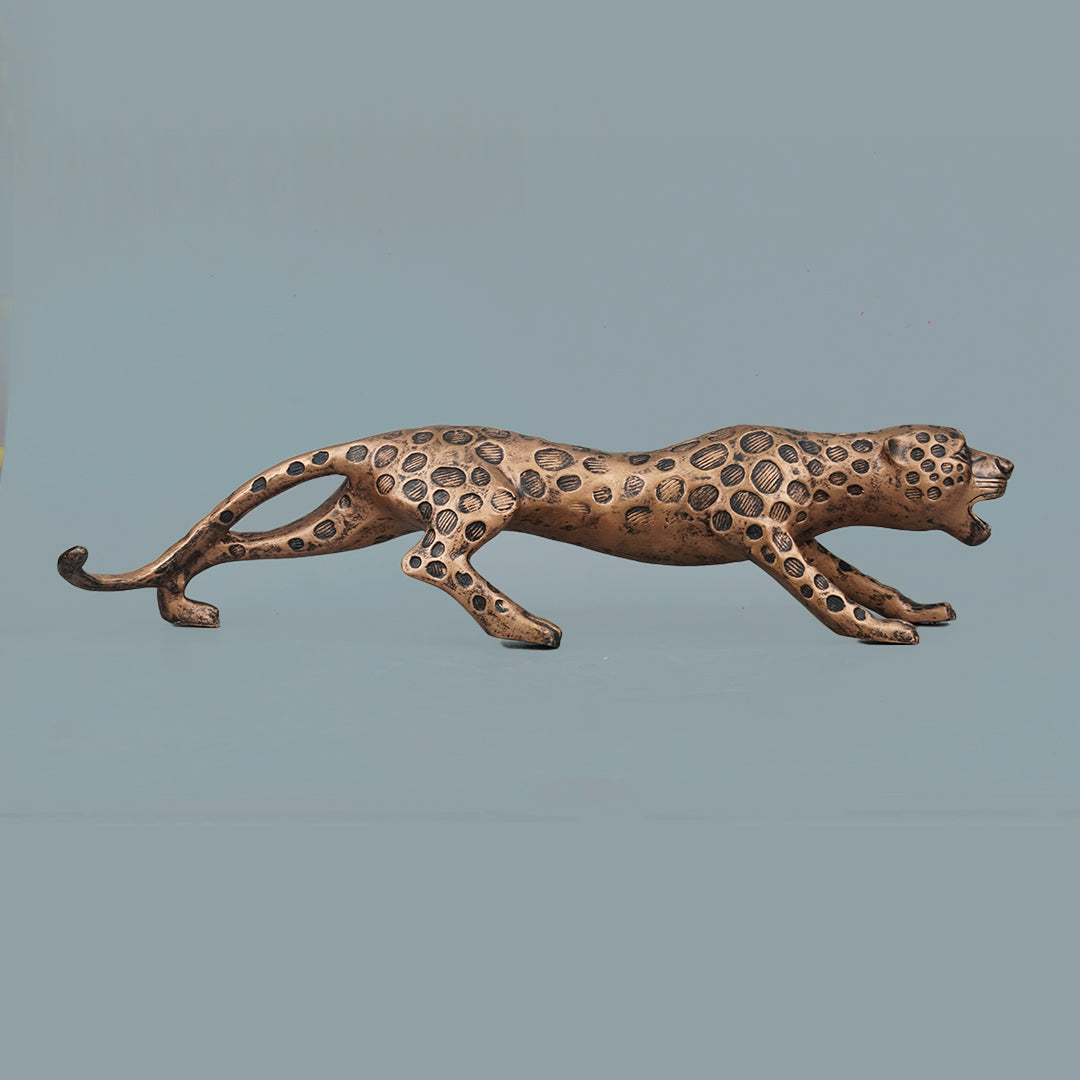 Leopard Decor Statue-antique copper