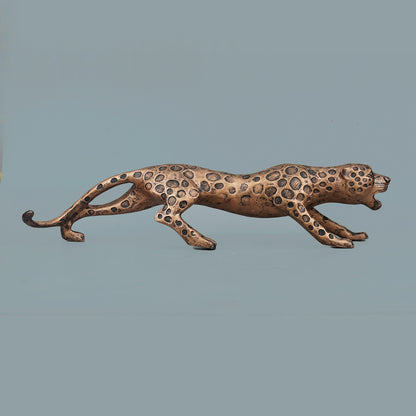 Leopard Decor Statue-antique copper