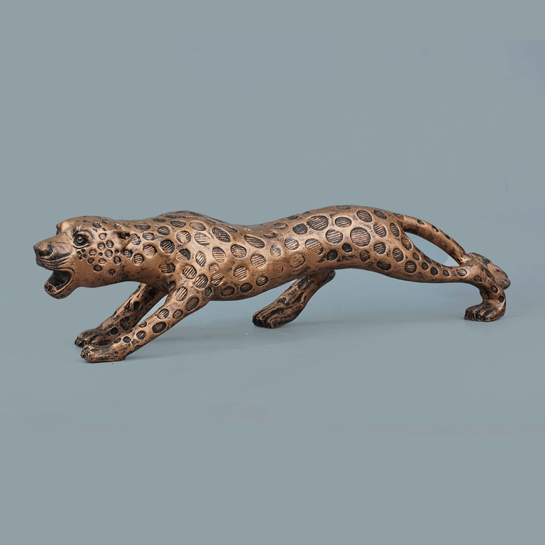 Leopard Decor Statue-antique copper