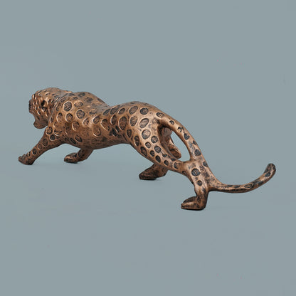 Leopard Decor Statue-antique copper
