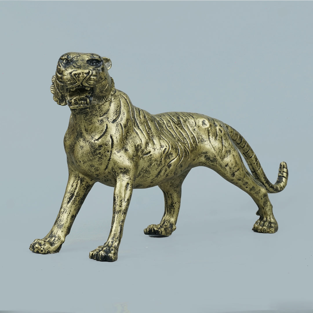 Brass Stalking Feline Decor Statue