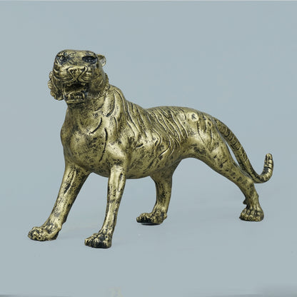 Brass Stalking Feline Decor Statue