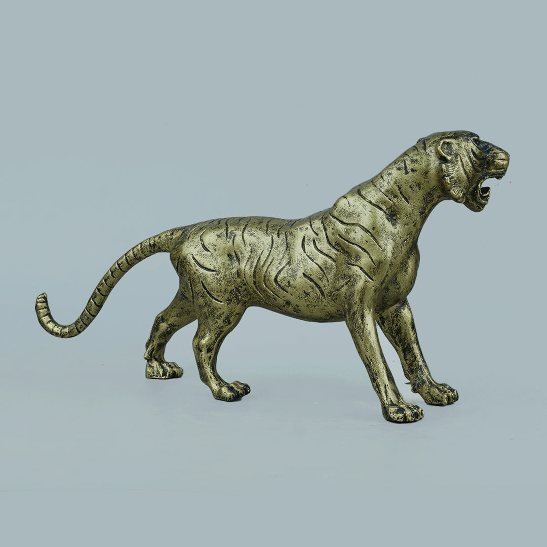 Brass Stalking Feline Decor Statue