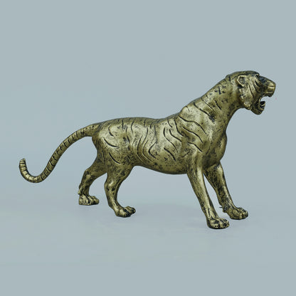 Brass Stalking Feline Decor Statue