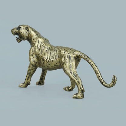 Brass Stalking Feline Decor Statue