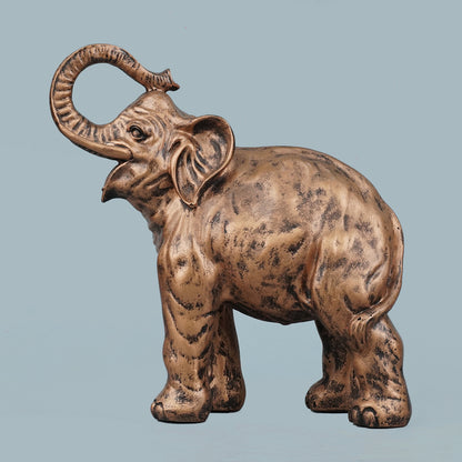Antique Copper Elephant Sculpture