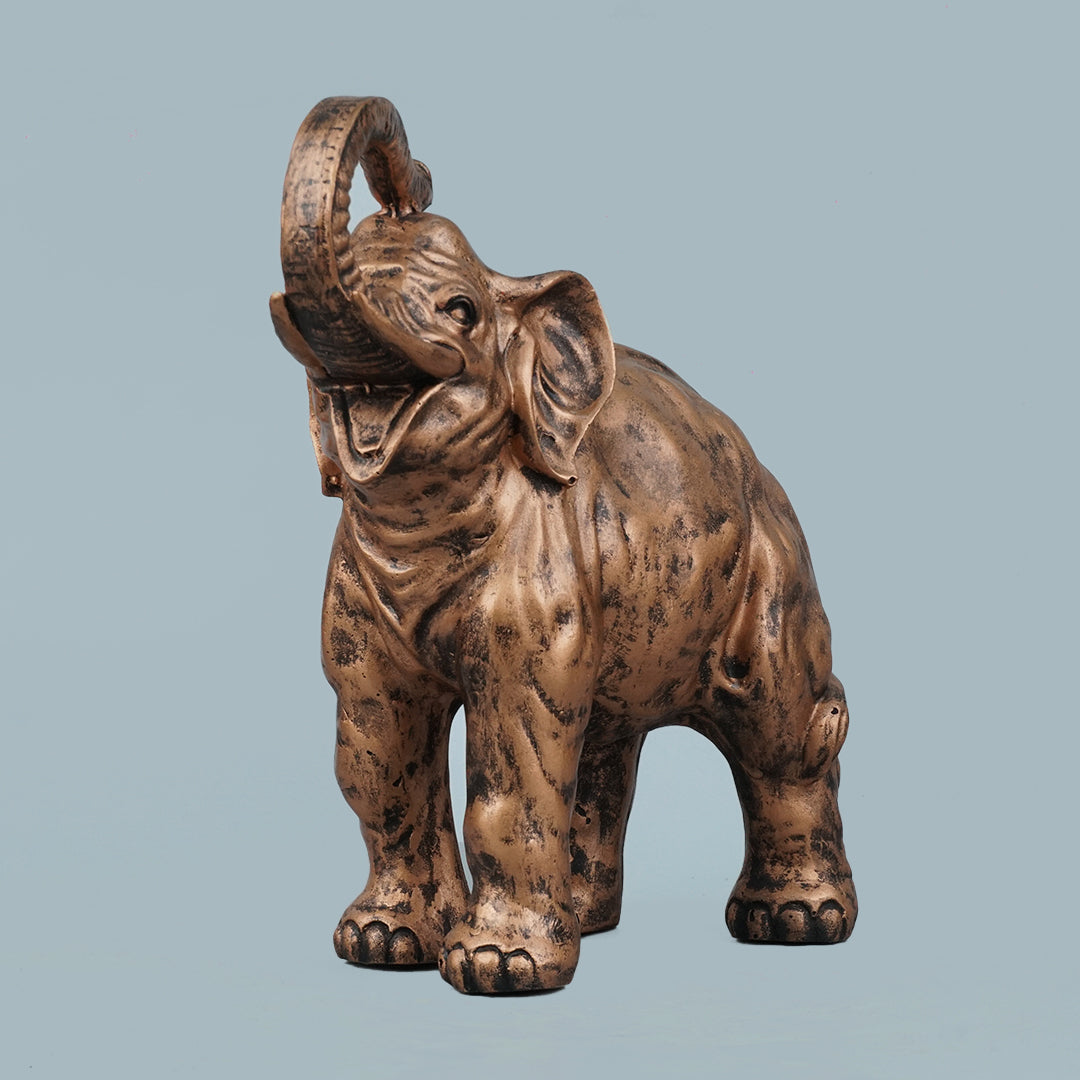 Antique Copper Elephant Sculpture