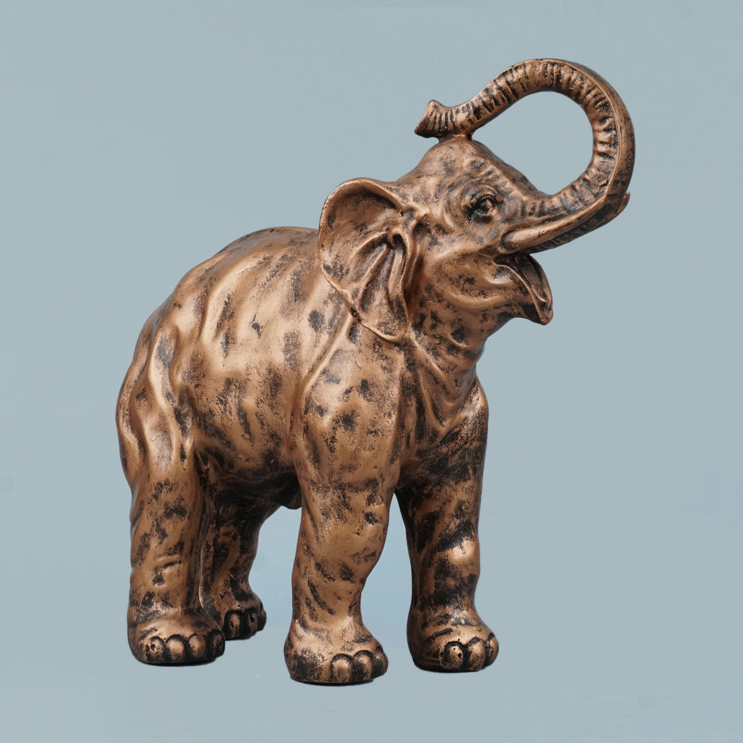 Antique Copper Elephant Sculpture