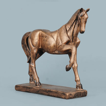 Royal Geometric Horse Statue - Antique Copper