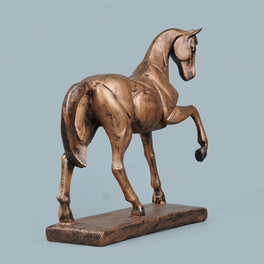 Royal Geometric Horse Statue - Antique Copper