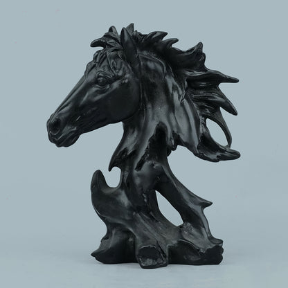 Sophisticated Black Abstract Horse Head Sculpture