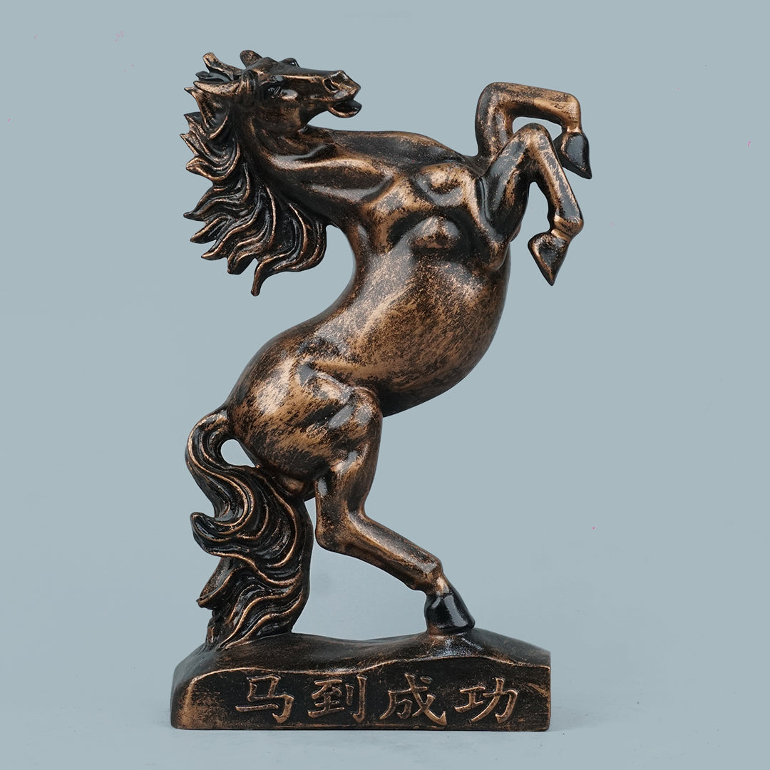 Royal Rearing Horse Decor Statue - Antique Copper