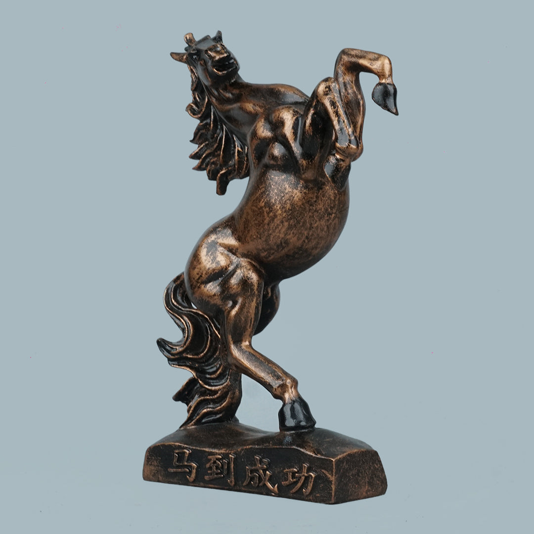 Royal Rearing Horse Decor Statue - Antique Copper