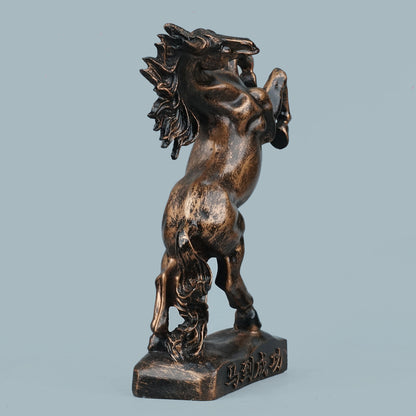 Royal Rearing Horse Decor Statue - Antique Copper