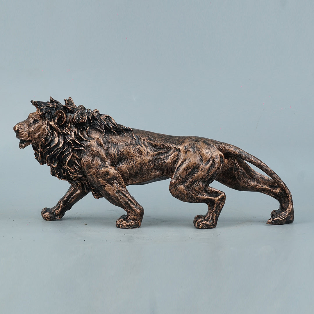 Stalking Lion Decor Statue - Antique Copper