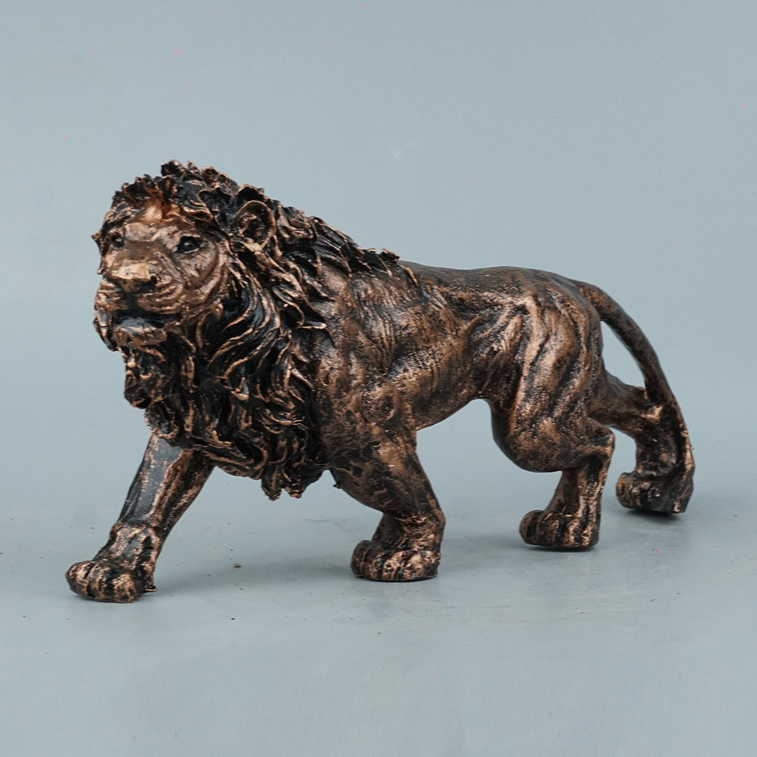 Stalking Lion Decor Statue - Antique Copper