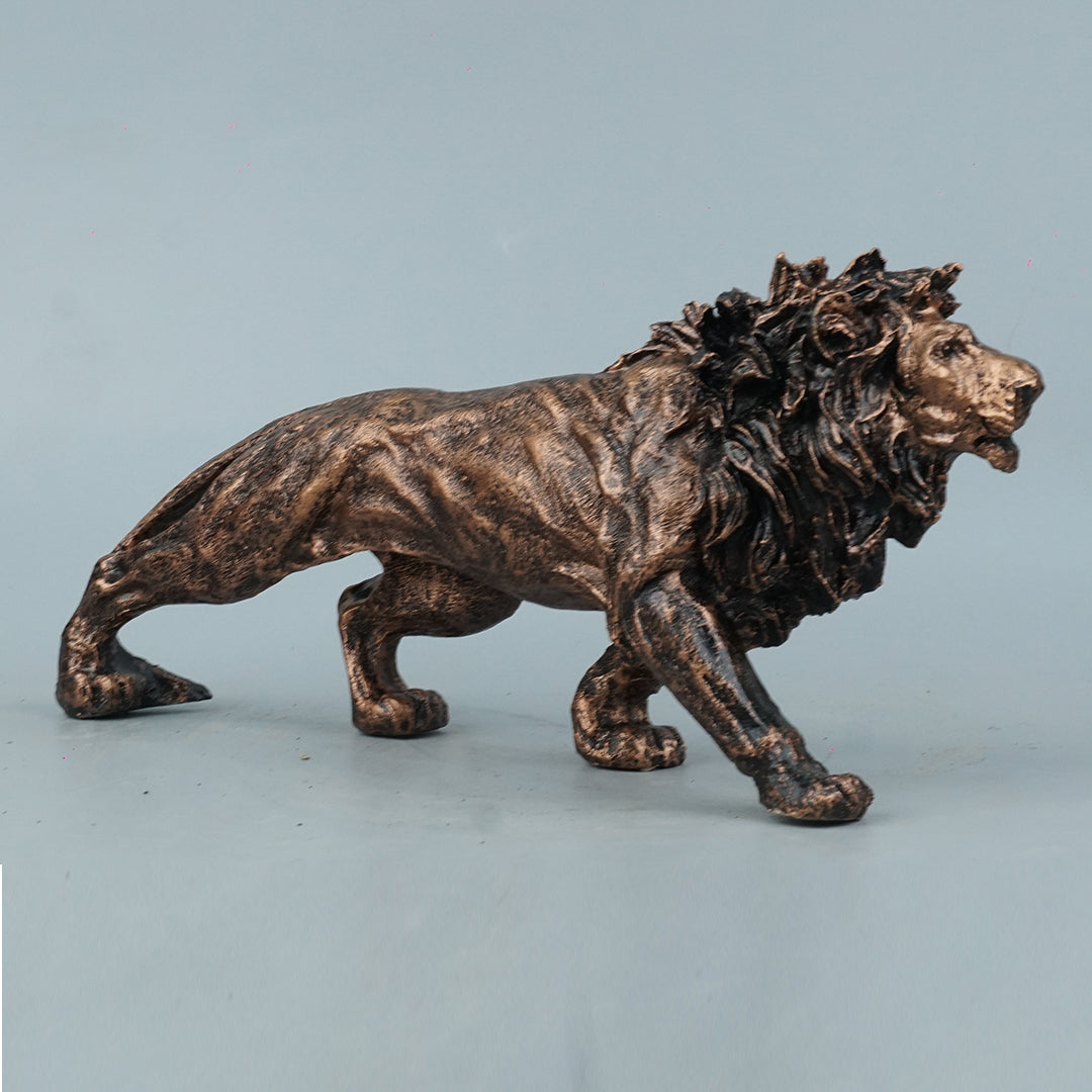 Stalking Lion Decor Statue - Antique Copper