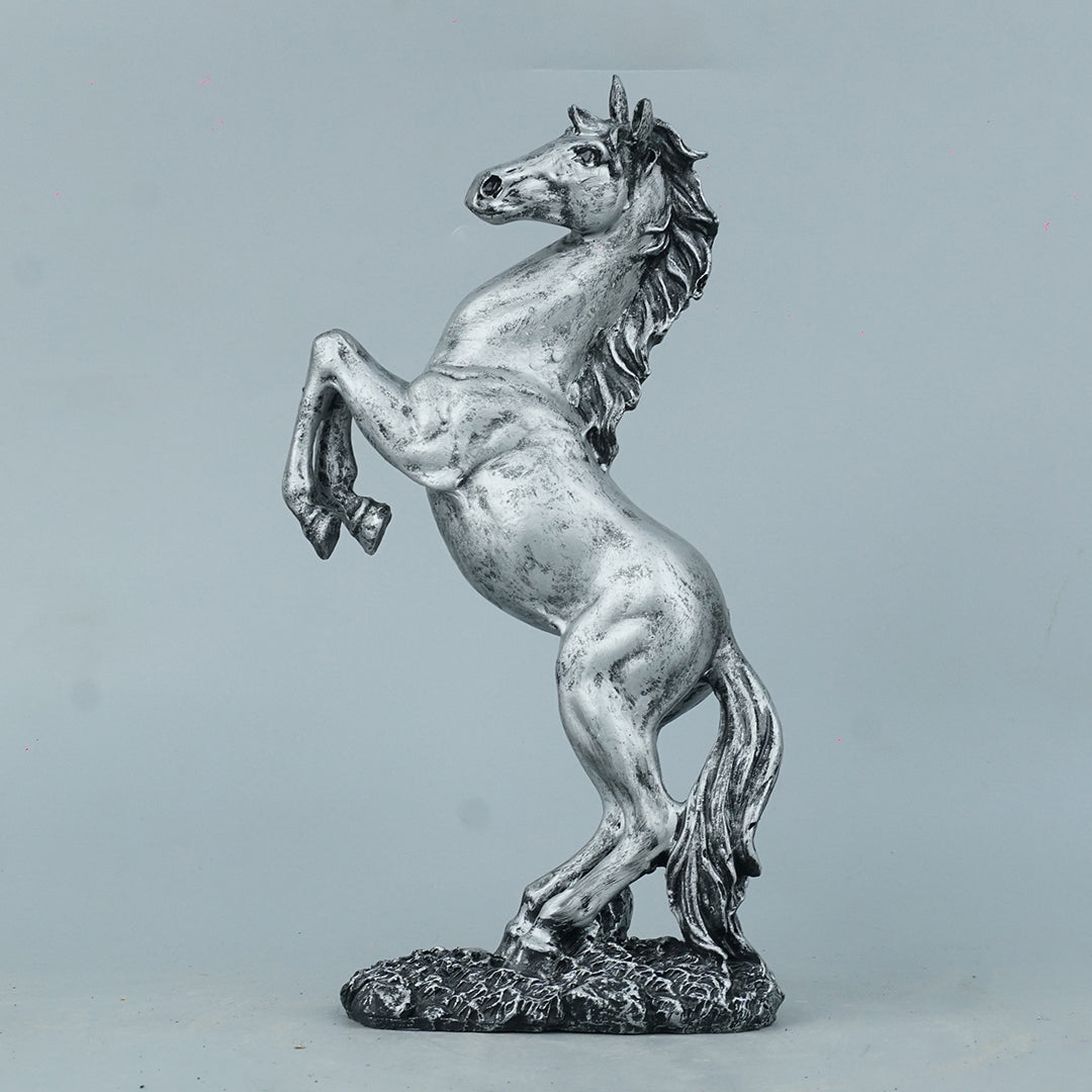Abstract Horse Bust Decor Statue-antique silver