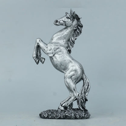 Abstract Horse Bust Decor Statue-antique silver