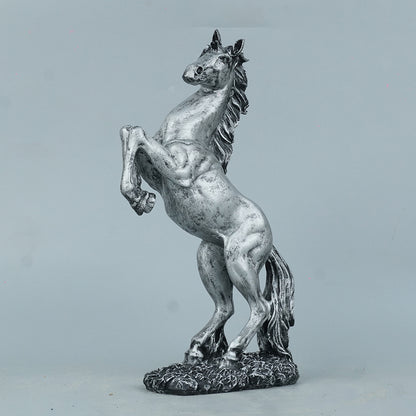 Abstract Horse Bust Decor Statue-antique silver